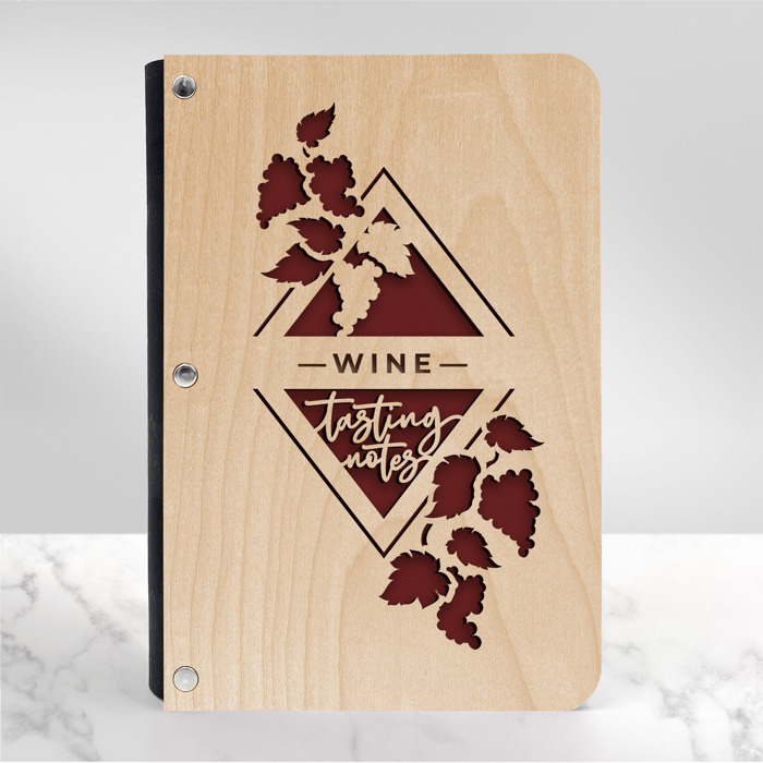 Personalized Wine Tasting Notes Wood Journal