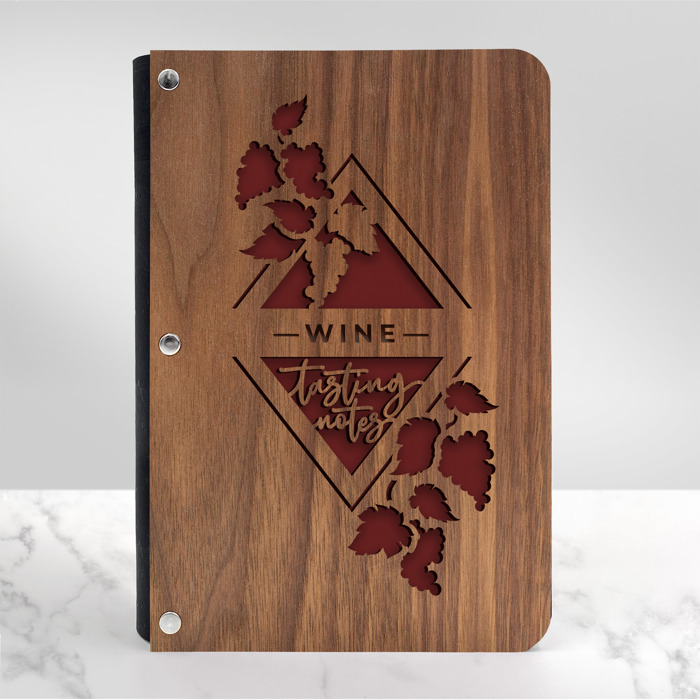 Personalized Wine Tasting Notes Wood Journal