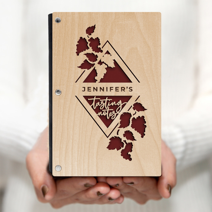 Personalized Wine Tasting Notes Wood Journal
