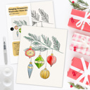  You Pick Winter Holiday Watercolor Kits 11 Options | Pre-Sketched Christmas Art Sets