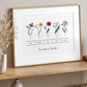  Birth Flower Bunch Print | Up to 6 Flowers