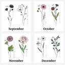  Birth Flower Bunch Print | Up to 6 Flowers