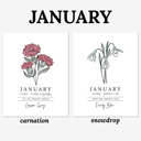  Personalized Name Birth Flower Print | Hand Illustrated