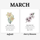  Personalized Name Birth Flower Print | Hand Illustrated