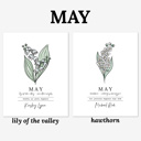  Personalized Name Birth Flower Print | Hand Illustrated