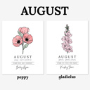  Personalized Name Birth Flower Print | Hand Illustrated