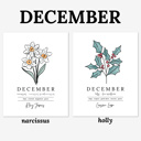  Personalized Name Birth Flower Print | Hand Illustrated