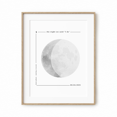 Personalized Moon Phase Unframed Print | Birthday Wedding Anniversary Gift 