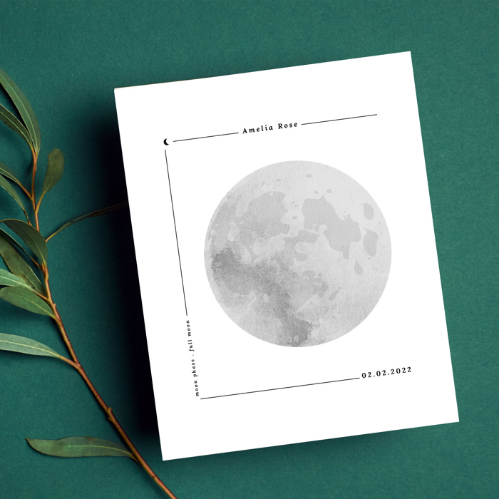 Personalized Moon Phase Unframed Print | Birthday Wedding Anniversary Gift 