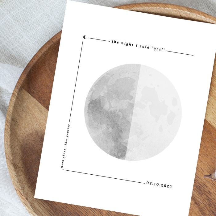 Personalized Moon Phase Unframed Print | Birthday Wedding Anniversary Gift 