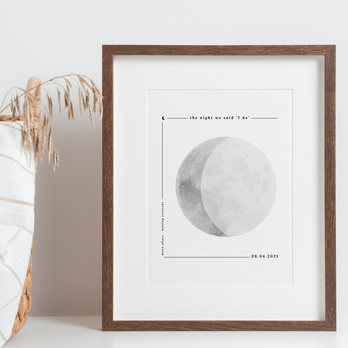 Personalized Moon Phase Unframed Print | Birthday Wedding Anniversary Gift 