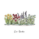  Birth Flower Garden Art Print | Up to 8 Flowers