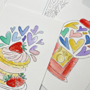  3 PK Paintable 5X7" Cards + Envelopes | Sweet Watercolor Paint Kit