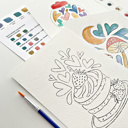  3 PK Paintable 5X7" Cards + Envelopes | Sweet Watercolor Paint Kit