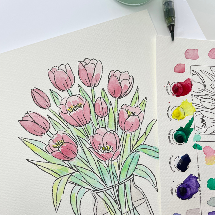 Tulip Bouquet Watercolor Paint Kit | Just Add Water 