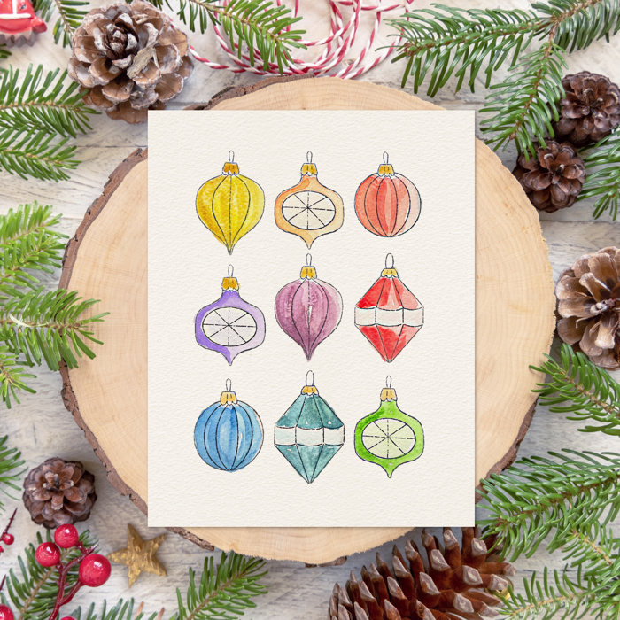 Christmas Watercolor Kit | Pre-Sketched Holiday Art Set for Paint Night