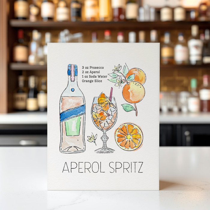 Aperol Spritz Cocktail Paint Kit | Just Add Water Art Set 
