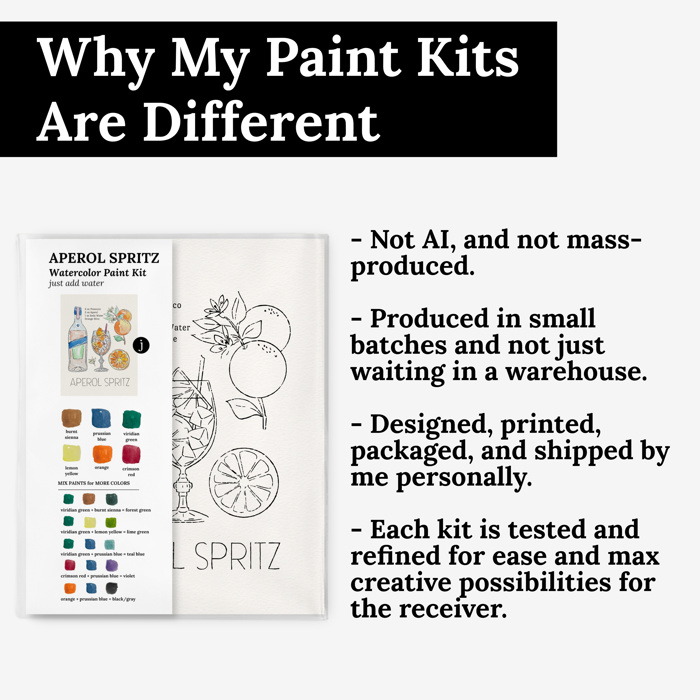 Aperol Spritz Cocktail Paint Kit | Just Add Water Art Set 