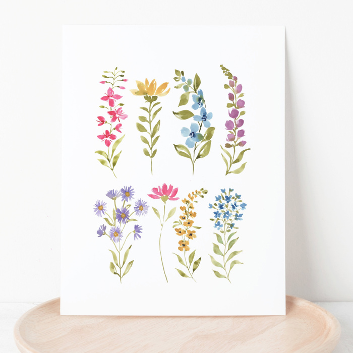 Alpine Wildflower Meadow | Painted Watercolor Art Print