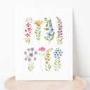  Alpine Wildflower Meadow | Painted Watercolor Art Print