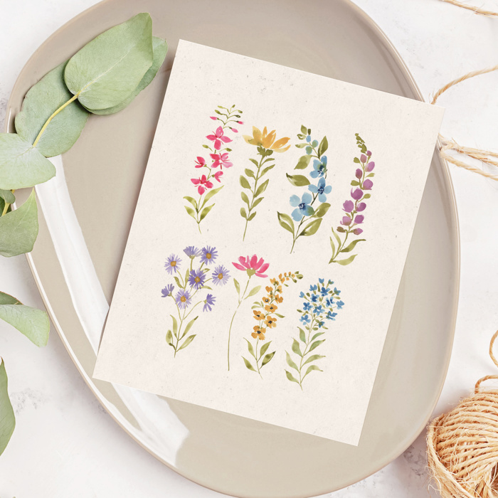Alpine Wildflower Meadow | Painted Watercolor Art Print