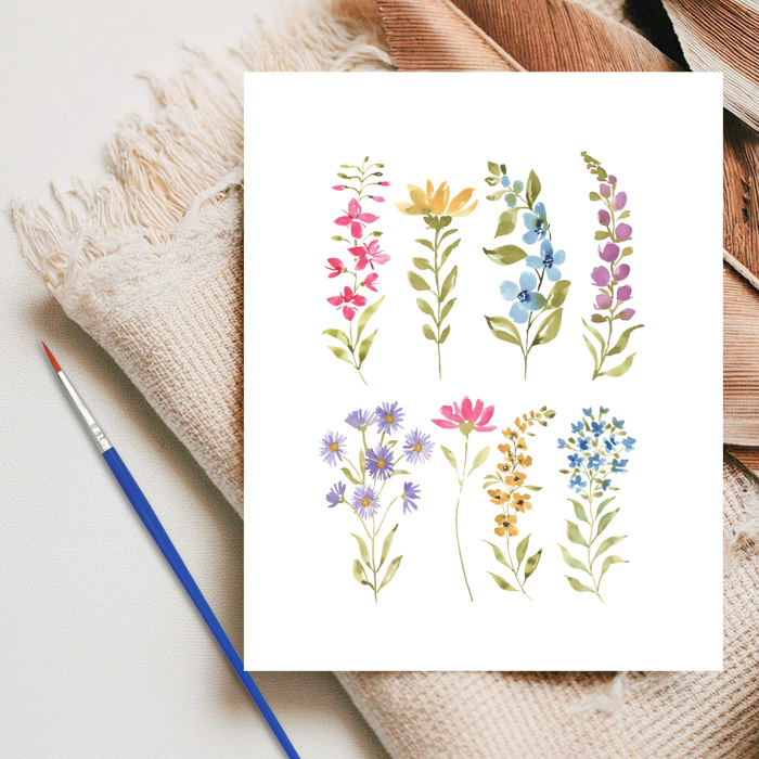 Alpine Wildflower Meadow | Painted Watercolor Art Print