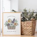  Birth Flower Bouquet Art Print | Add Up to 12 Flowers & Names