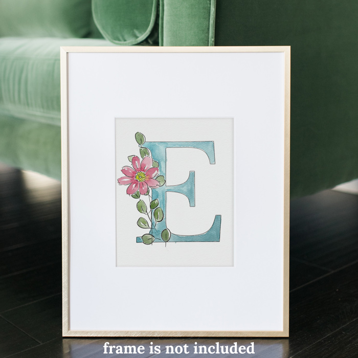 Custom Birth Flower Initial Watercolor Paint Kit | All In One Art Set