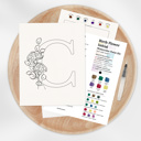  Custom Birth Flower Initial Watercolor Paint Kit | All In One Art Set