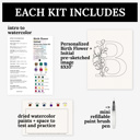  Custom Birth Flower Initial Watercolor Paint Kit | All In One Art Set