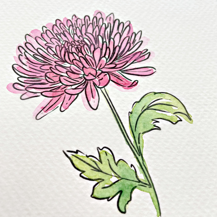Hand Painted Birth Flower Personalized Name | Watercolor Floral Art