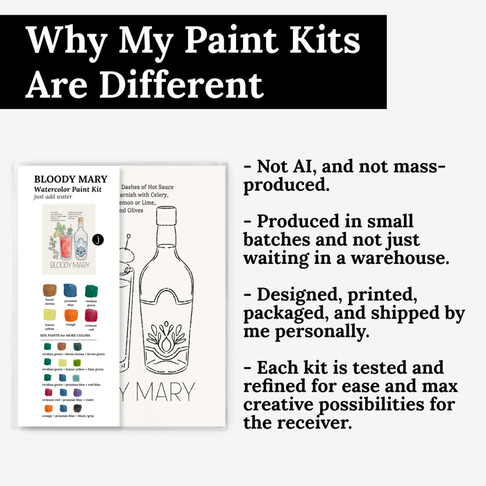 Bloody Mary Cocktail Paint Kit | Just Add Water Art Set 