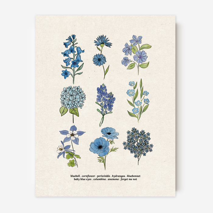 BOGO Flower Chart Prints | Hand Illustrated Floral Decor