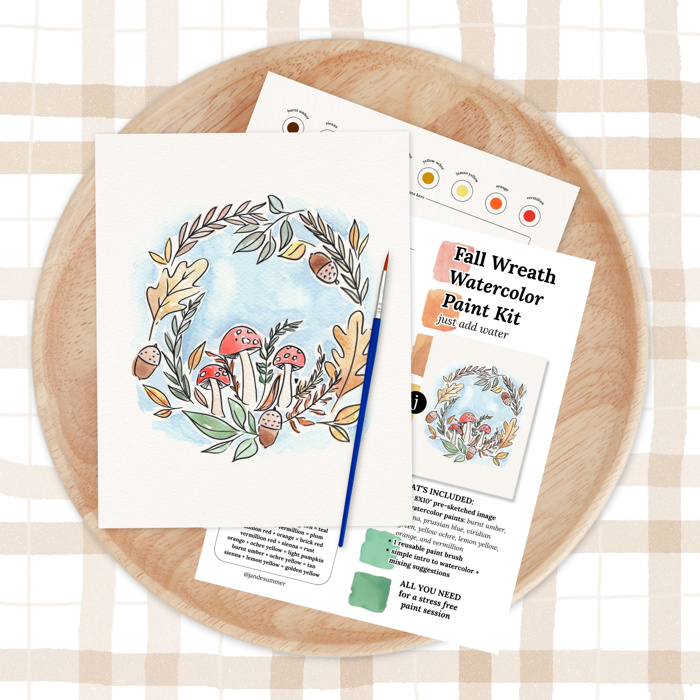 Fall Watercolor Paint Kits | 8X10" Just Add Water | 9 Options