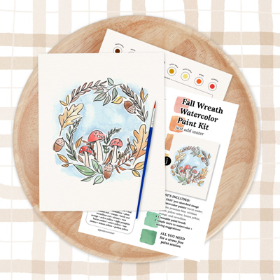 Fall Watercolor Paint Kits | 8X10" Just Add Water | 9 Options