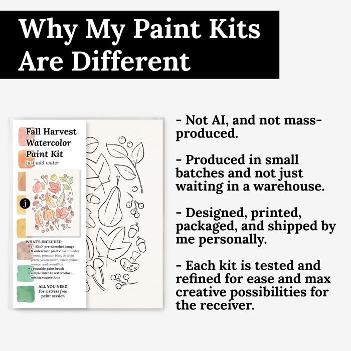 Fall Watercolor Paint Kits | 8X10" Just Add Water | 9 Options