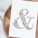  Watercolor Floral Summit Monogram Initial Art Print