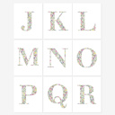  Watercolor Floral Summit Monogram Initial Art Print