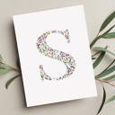  Watercolor Floral Summit Monogram Initial Art Print