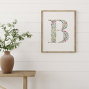  Watercolor Floral Summit Monogram Initial Art Print