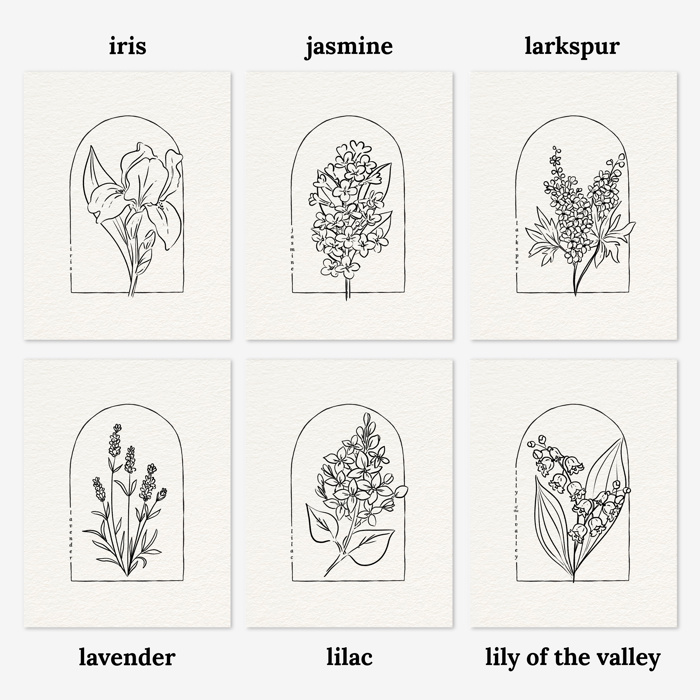 3 Pk All In One Watercolor Paint Kit | 8X10" Floral Outline 45 Options