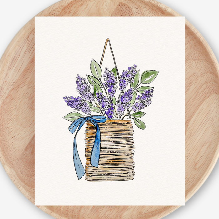 Basket of Lilacs Watercolor Paint Kit | All In One Art Set