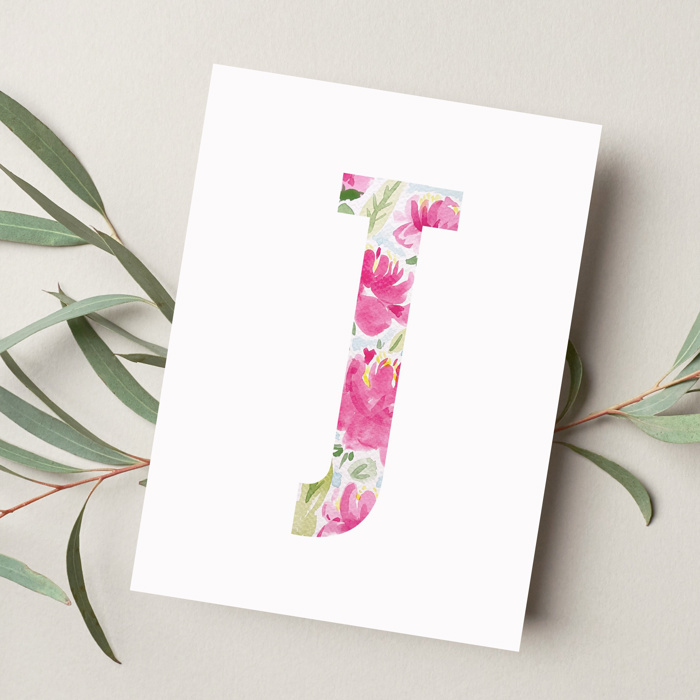 Peony Floral Monogram | Pick Your Letter