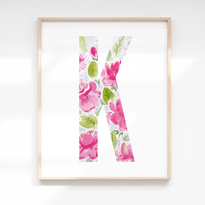 Peony Floral Monogram | Pick Your Letter