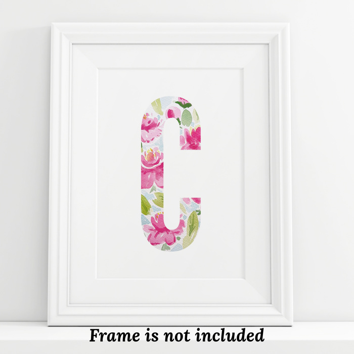 Peony Floral Monogram | Pick Your Letter