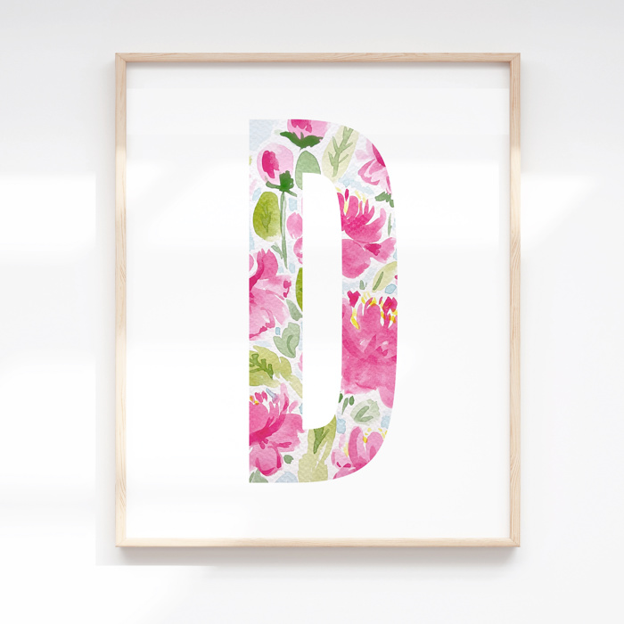 Peony Floral Monogram | Pick Your Letter