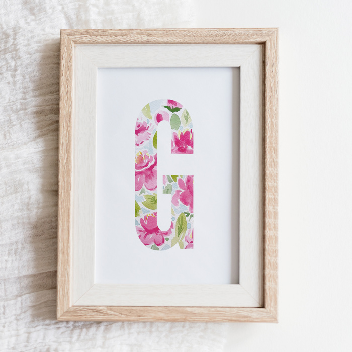Peony Floral Monogram | Pick Your Letter