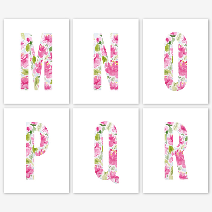 Peony Floral Monogram | Pick Your Letter