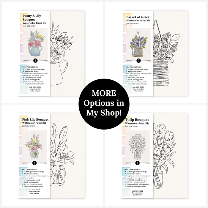 Hydrangea Basket Watercolor Paint Kit | All In One Art Gift Set