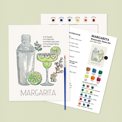 Margarita Cocktail Paint Kit | Just Add Water Art Set 